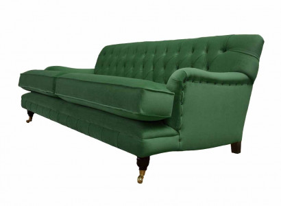 Chesterfield Sofa 3-Seater Fabric Couch Upholstered Sofas Textile Three-Seater